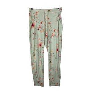 Hanro Sz S Pajama Pant/Lounge Pant Pale Green Floral Cotton/Modal